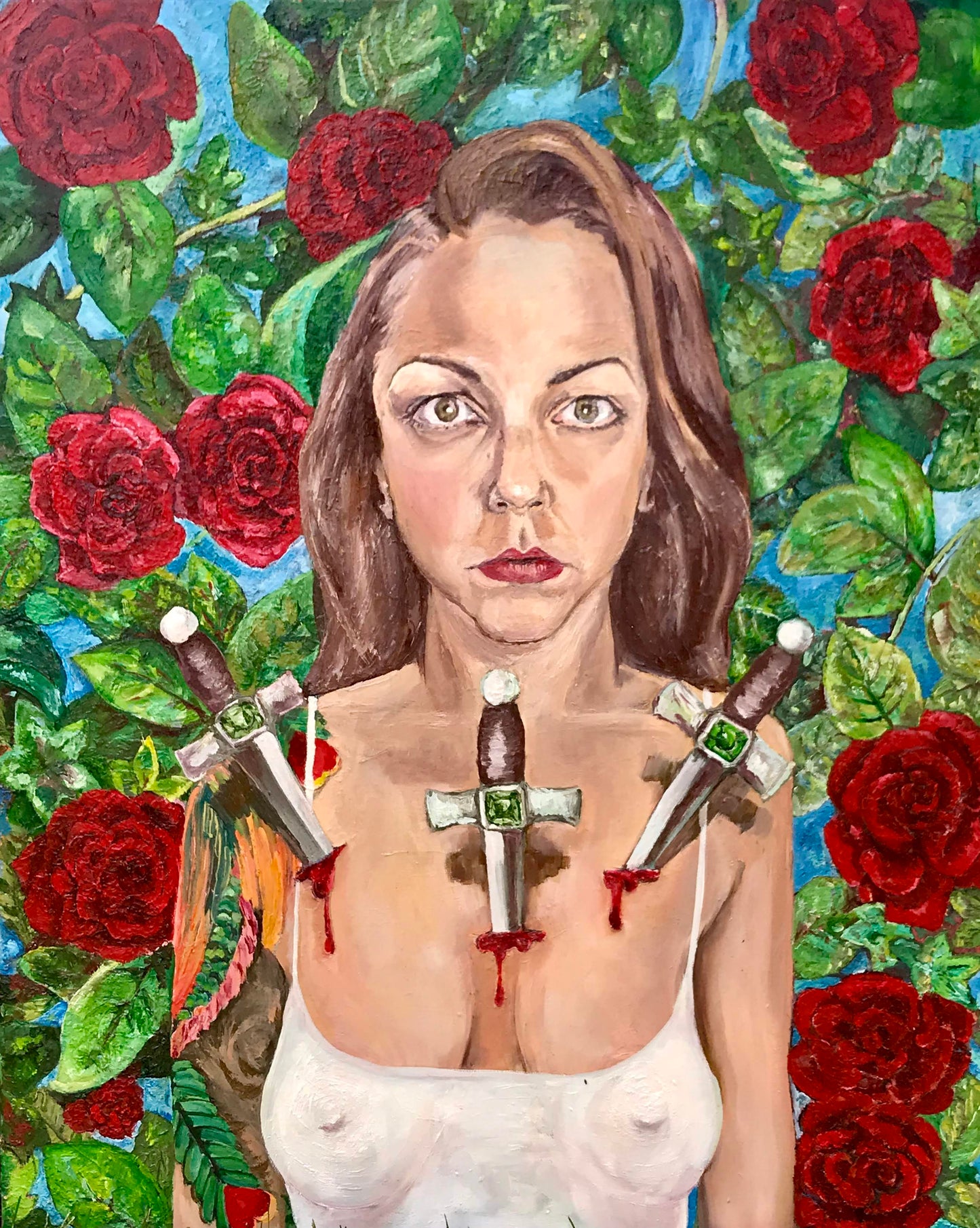 Three of Swords Matted Artwork Print