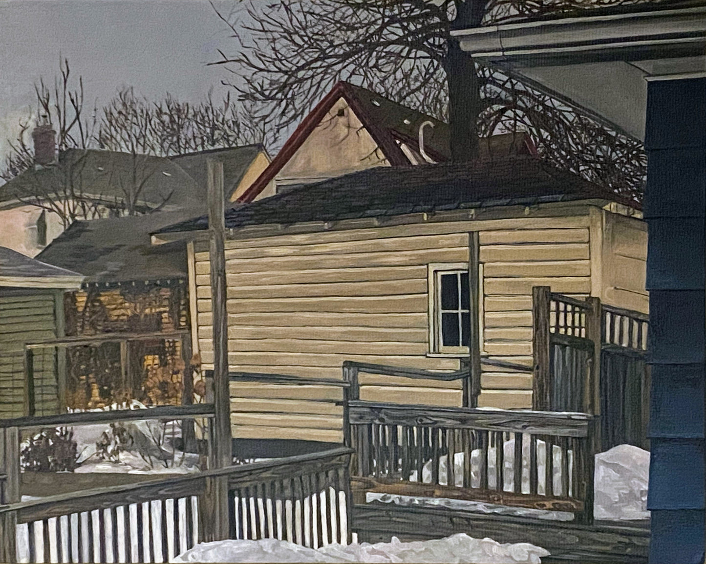 Backyard Landscape Matted Artwork Print