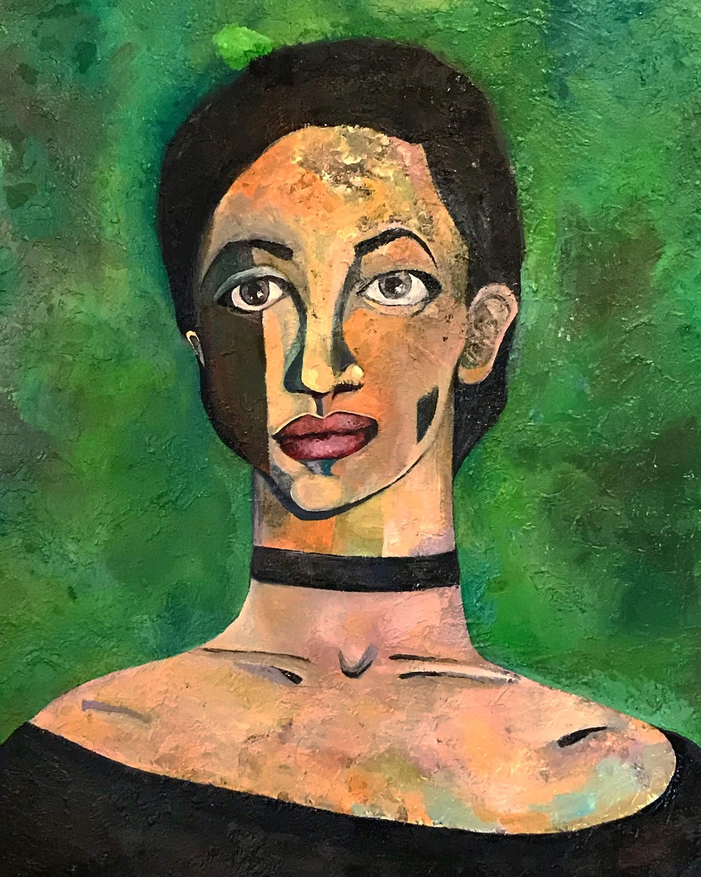 Green Lady Matted Artwork Print