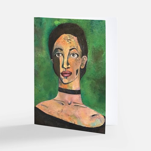 Green Lady Greeting Card